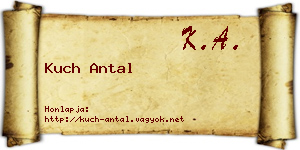 Kuch Antal névjegykártya